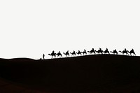 Camel caravan  silhouette border psd
