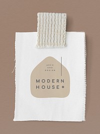 White fabric modern house label mockup