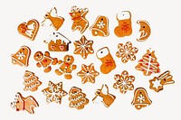Christmas gingerbread cookies, isolated design
