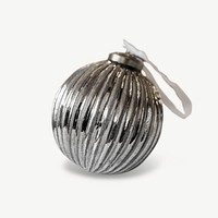 Silver bauble christmas ornament isolated object psd