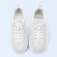 White trainer sneakers mockup psd unisex footwear fashion