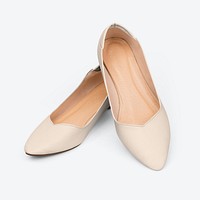 Beige low heels mockup psd women’s shoes fashion