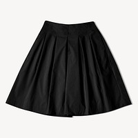 Black flared skirt mockup, editable fashion psd