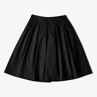 Black flared skirt, women's fashion isolated design