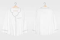 White pajama shirt mockup psd simple nightwear apparel