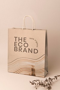 Paper shopping bag mockup psd for eco brands