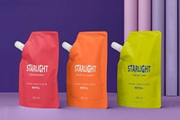 Pouch mockup, refill bag, product packaging psd