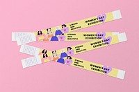 Security bands mockup, International Women's Day design psd