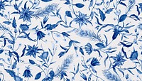 Vintage flower patterned background, blue design