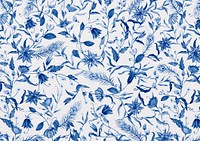 Vintage flower patterned background, blue design