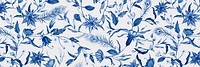 Vintage flower patterned background, blue design