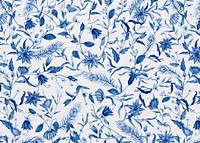 Vintage flower patterned background, blue design