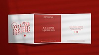 Editable tri-fold brochure mockup psd in red