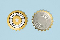 Bottle cap mockup psd, beverage product branding