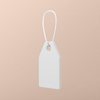 3D clothing tag mockup, product label illustration psd