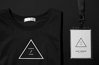 T-shirt mockup, ID holder psd, business branding design