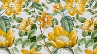 Vintage flower pattern desktop wallpaper by Pierre Joseph Redouté. Remixed by rawpixel.