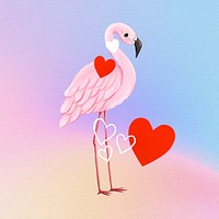 Flamingo background, gradient colorful design