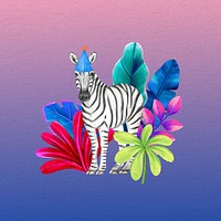 Cute zebra background, colorful gradient design