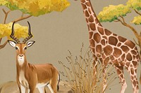 Safari animals background, drawing design