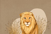 Cute lion background, brown wildlife design