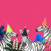 Cute zebra background, pink party design