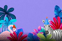 Animal party border background, purple design