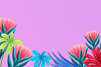 Tropical flowers border background, pink design