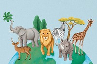 Save wildlife background, drawing design