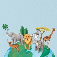 Save wildlife background, drawing design