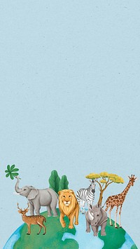 Save wildlife iPhone wallpaper, drawing design