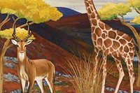 Safari animals background, drawing design