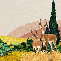 Aesthetic wildlife background, drawing design