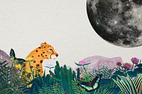 Cheetah background, gray moon & wildlife design