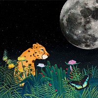 Cheetah background, dark moon & wildlife design