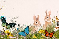 Aesthetic rabbits background, drawing design