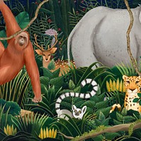 Jungle animals background, drawing design