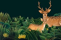 Deer wildlife background, black drawing design