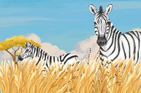 Cute zebra background, blue sky design