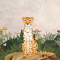 Leopard wildlife background, drawing design