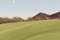 Green hill background, drawing nature landscape design