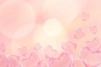 3D Valentine's Day background, pink heart graphics