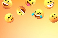 3D emoticons background, yellow design