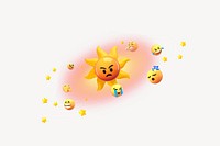 Solar system, 3D emoticons illustration