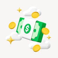 3D money stack, finance graphic