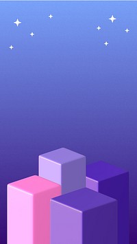 3D purple podiums mobile wallpaper