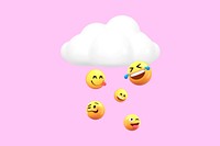 Emoticons cloud background, 3D rendering