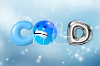 3D cold word, Winter illustration