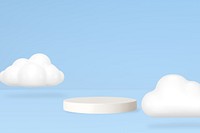 Blue product backdrop, 3D clouds design