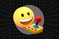 3D smiling emoticon playing game illustration